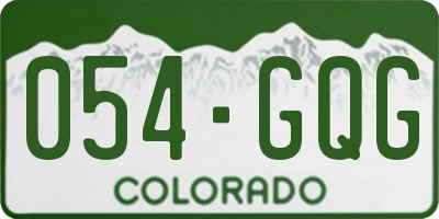 CO license plate 054GQG