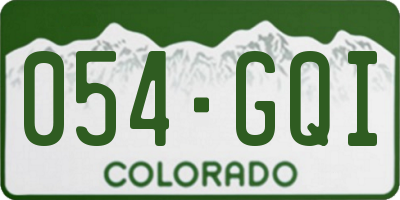CO license plate 054GQI