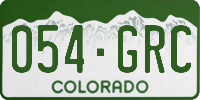 CO license plate 054GRC