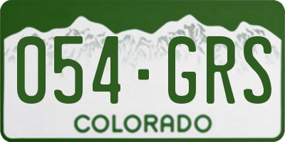 CO license plate 054GRS