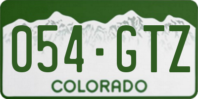 CO license plate 054GTZ