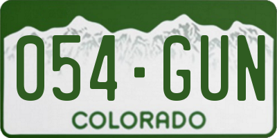 CO license plate 054GUN