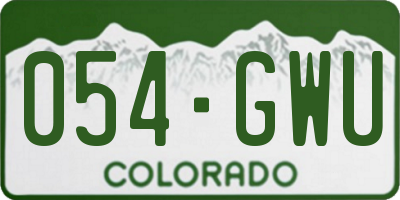 CO license plate 054GWU