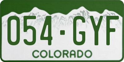 CO license plate 054GYF