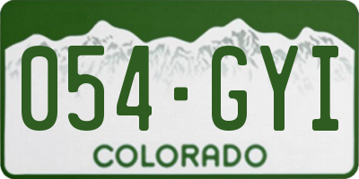 CO license plate 054GYI