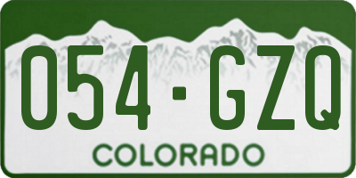 CO license plate 054GZQ