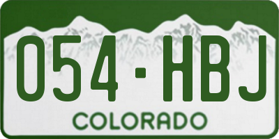 CO license plate 054HBJ