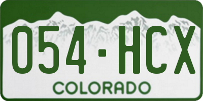 CO license plate 054HCX