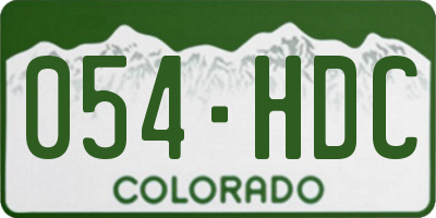 CO license plate 054HDC
