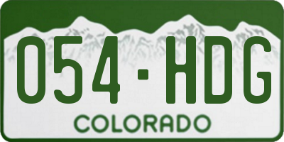 CO license plate 054HDG