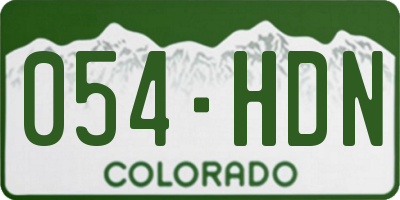 CO license plate 054HDN