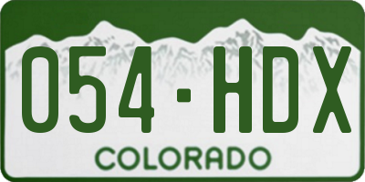 CO license plate 054HDX