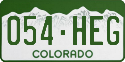 CO license plate 054HEG