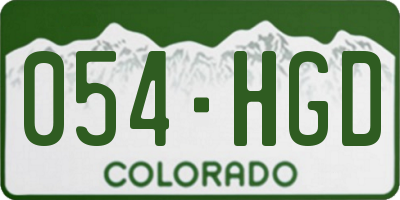 CO license plate 054HGD