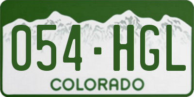 CO license plate 054HGL