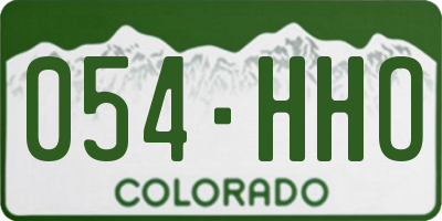 CO license plate 054HHO