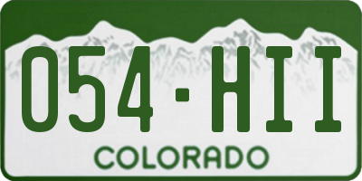 CO license plate 054HII