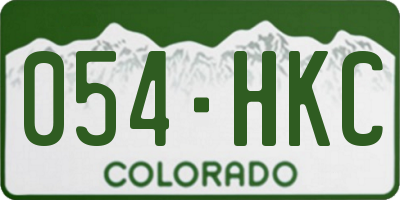 CO license plate 054HKC