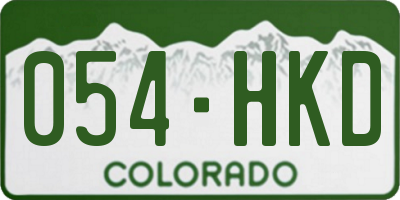 CO license plate 054HKD