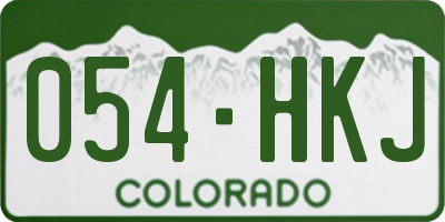 CO license plate 054HKJ