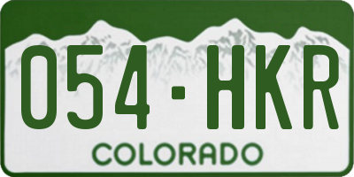CO license plate 054HKR