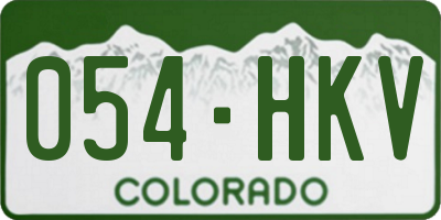 CO license plate 054HKV