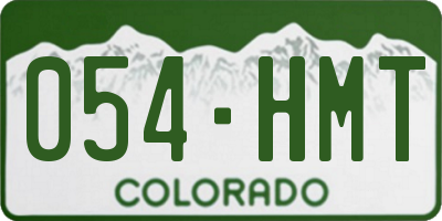 CO license plate 054HMT