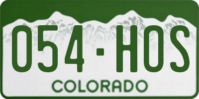 CO license plate 054HOS