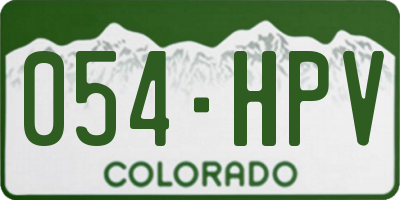 CO license plate 054HPV
