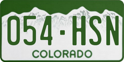 CO license plate 054HSN