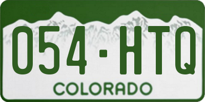 CO license plate 054HTQ