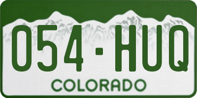 CO license plate 054HUQ