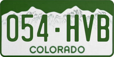 CO license plate 054HVB