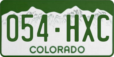 CO license plate 054HXC