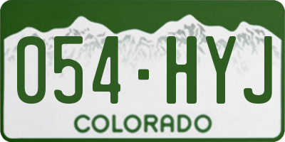 CO license plate 054HYJ