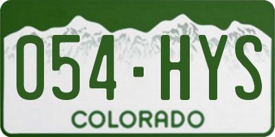 CO license plate 054HYS