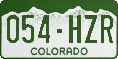 CO license plate 054HZR