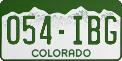 CO license plate 054IBG