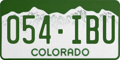 CO license plate 054IBU