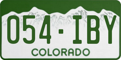 CO license plate 054IBY