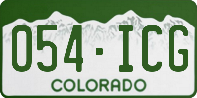 CO license plate 054ICG
