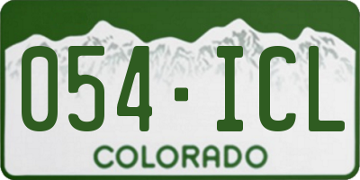 CO license plate 054ICL