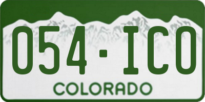 CO license plate 054ICO