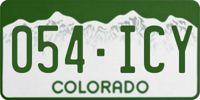 CO license plate 054ICY