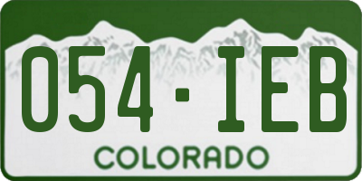 CO license plate 054IEB