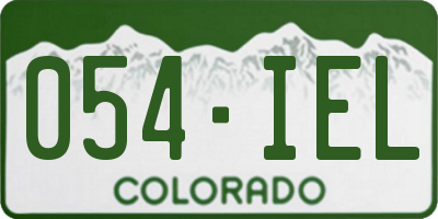 CO license plate 054IEL
