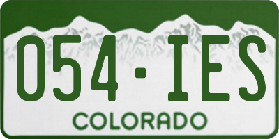 CO license plate 054IES