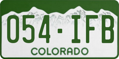 CO license plate 054IFB