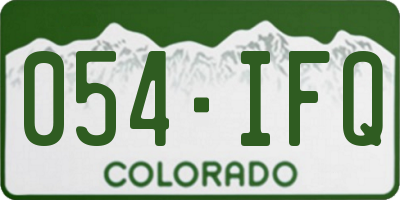 CO license plate 054IFQ