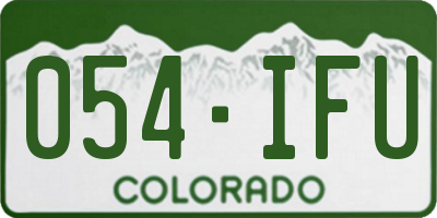 CO license plate 054IFU